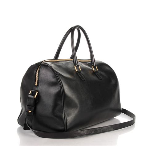 Saint Laurent Calfskin Classic Duffle 12 Black 